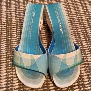 Wedge sandals with open heel Size 7